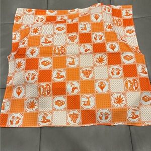 Dutch Themed 420 XXX Clogs Tulips Orange and White Patterned Scarf / Bandanna